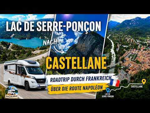 Wohnmobil auf Roadtrip durch Frankreich mit Blick auf Berge.
